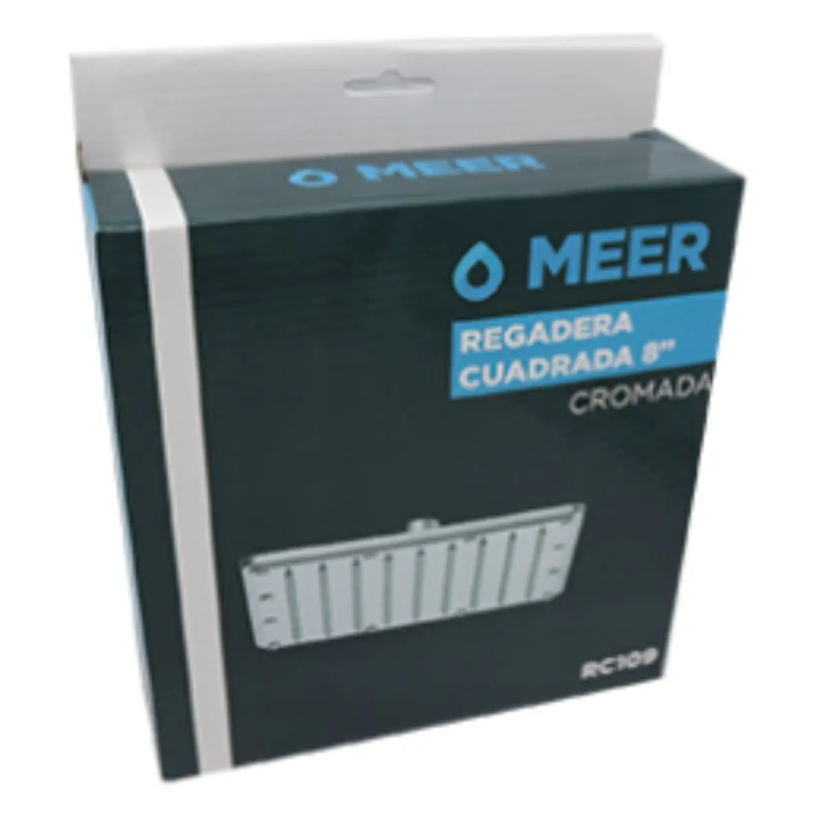 REGADERA CUADRADA 8" ACERO INOX DELUXE MEER - CNX - vista lateral