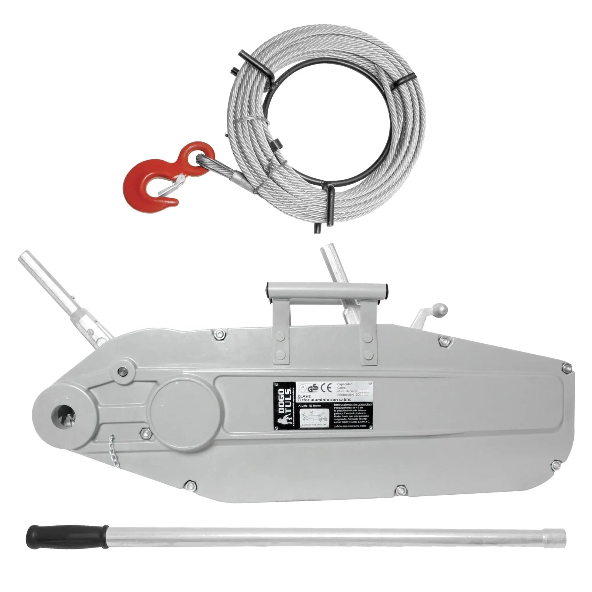Tirfor Aluminio Dogotuls Cap 800KG con Cable 20M Dogotuls