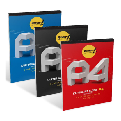 Block Dibujo A4 Rayter 150/gr 25 Hojas Cartulina