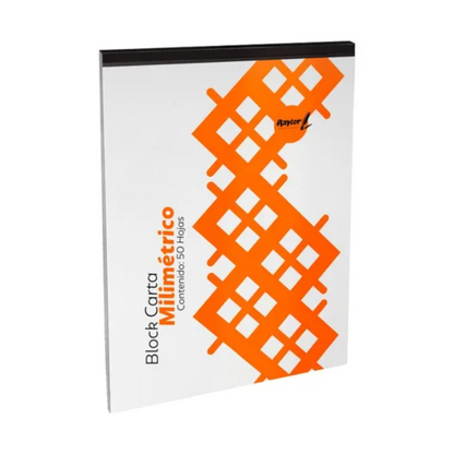 2 Block Milimetrico Rayter Tamaño Carta 50 Hojas C/u Escolar