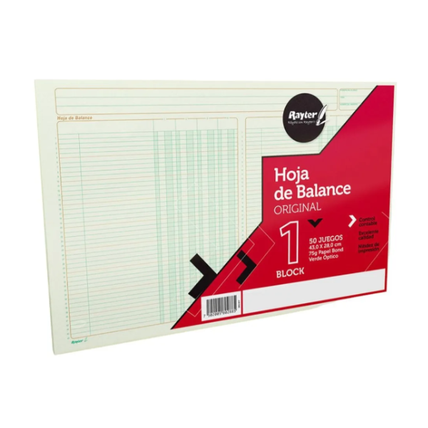 Block 50 Hojas Esquema Mayor Rayter Verde 75g Contabilidad