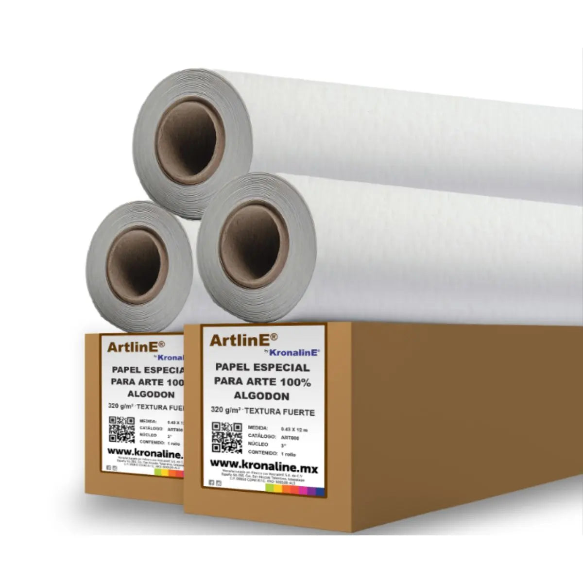 Rollo Papel Arte Kronaline Art801 Textura Fuerte 320 g/m² Algodón 0.61 x 12 m Kronaline