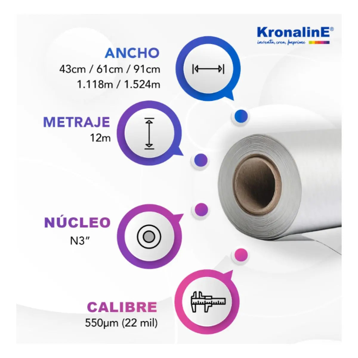 Rollo Papel Arte Kronaline Art801 Textura Fuerte 320 g/m² Algodón 0.61 x 12 m Kronaline