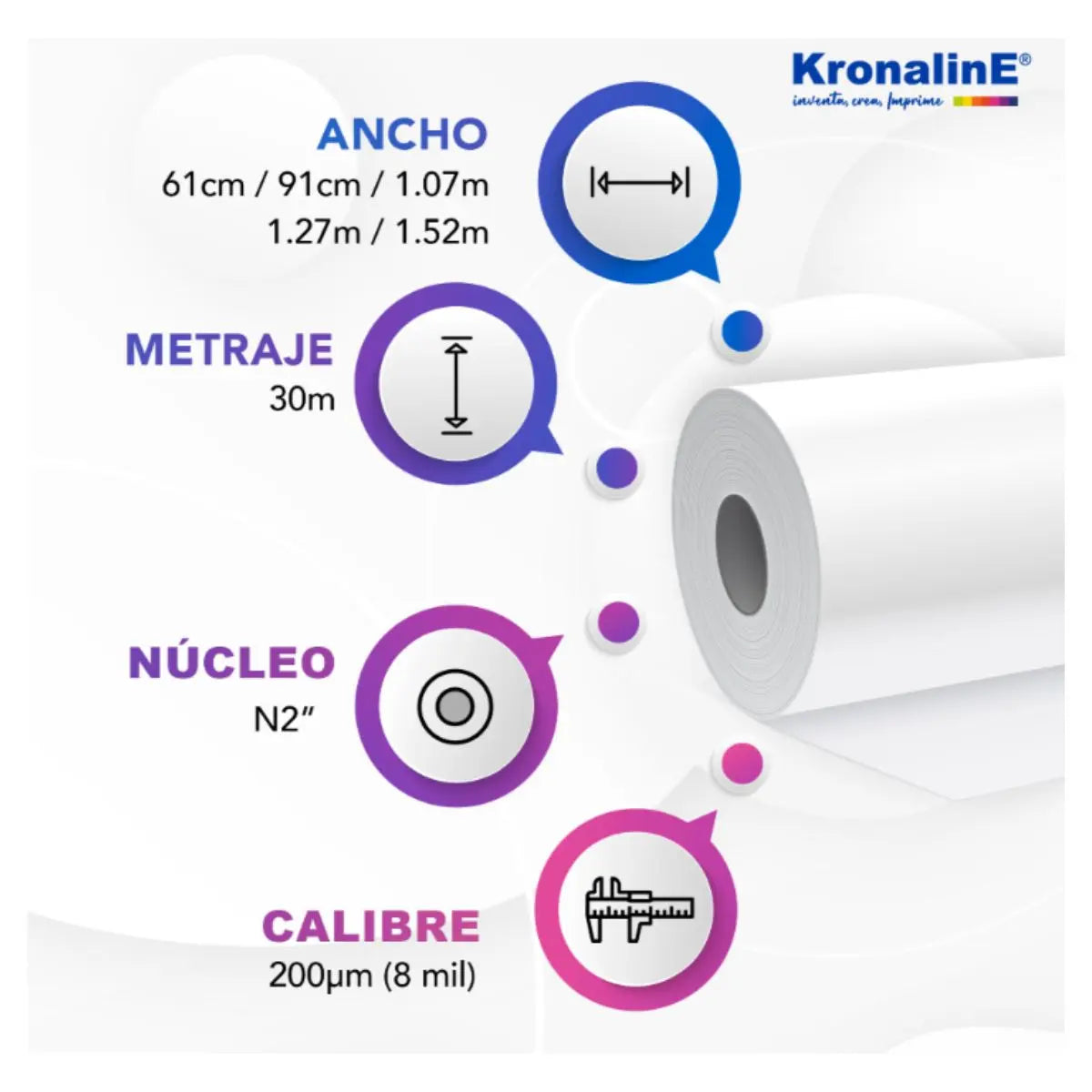 Rollo De Papel Fotográfico Alto Brillo Kronaline Ke016 - Kronaline - accesorios