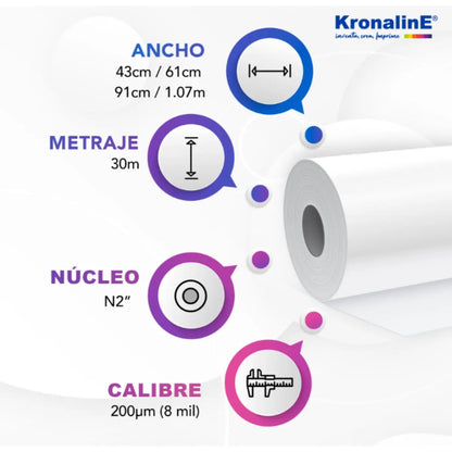 Rollo Papel Fotográfico Satinado Color Proof Kronaline Kecp1 - Kronaline - vista trasera