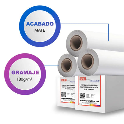 Rollo Papel Recubierto Mate Kronaline Ke033 1.37 x 25 m 3 PIEZA - Kronaline - accesorios