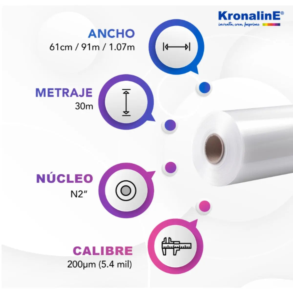 Rollo Pelicula Clear Film Kronaline Cfm301 Serigrafía N2 0.61 X 30 m Kronaline