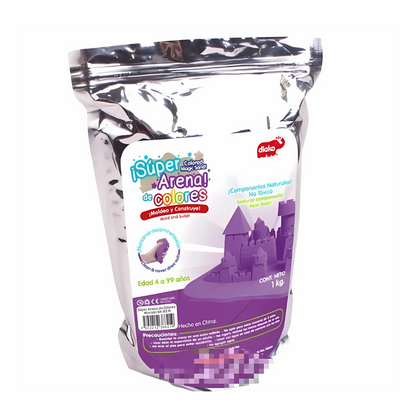 Super Arena Cinética 1 Kg Moldeable Color Morado