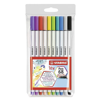 10 Rotuladores Stabilo Pen 68 Brush Colores Punta Pincel - Stabilo - detalle