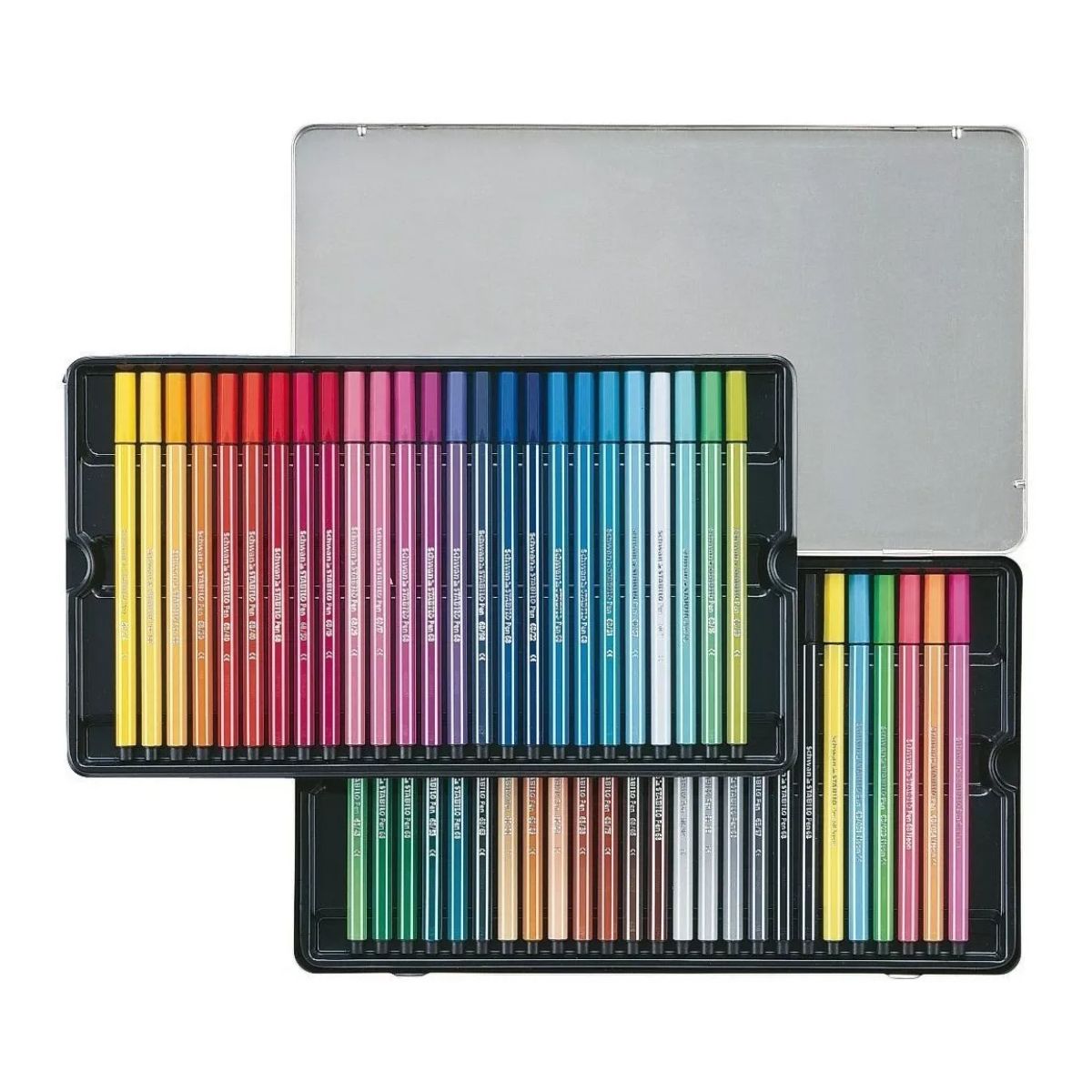 50 Rotuladores Stabilo Pen 68 Colores Estuche Metalico