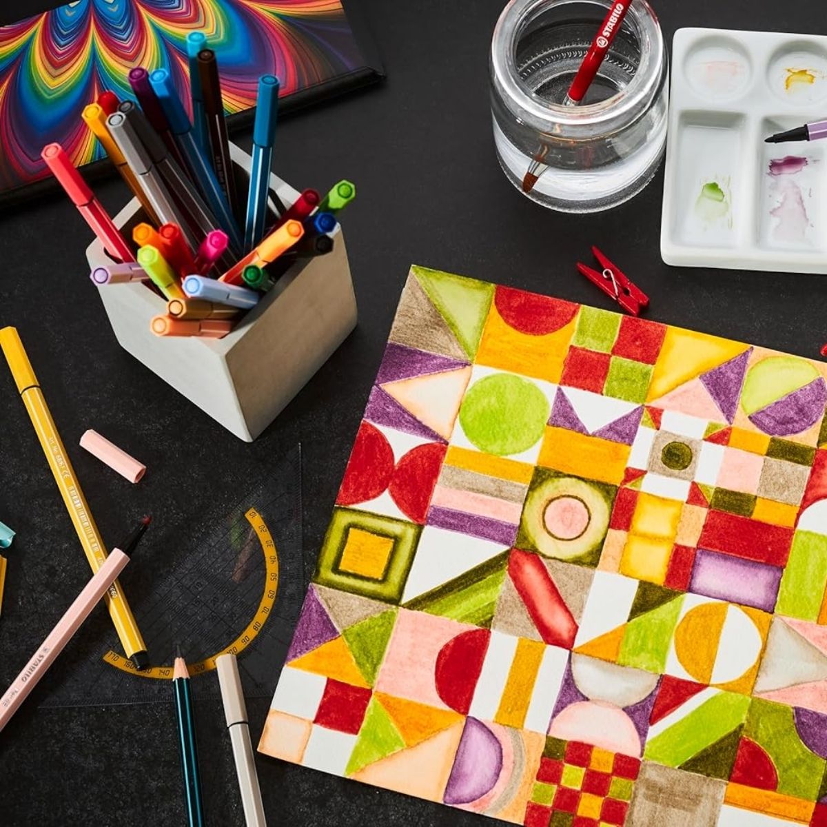 50 Rotuladores Stabilo Pen 68 Colores Estuche Metalico