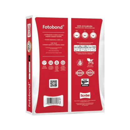 Papel Bond Tamaño Oficio Fotobond 5000 Hoja 75g Blancura 95% Blanco