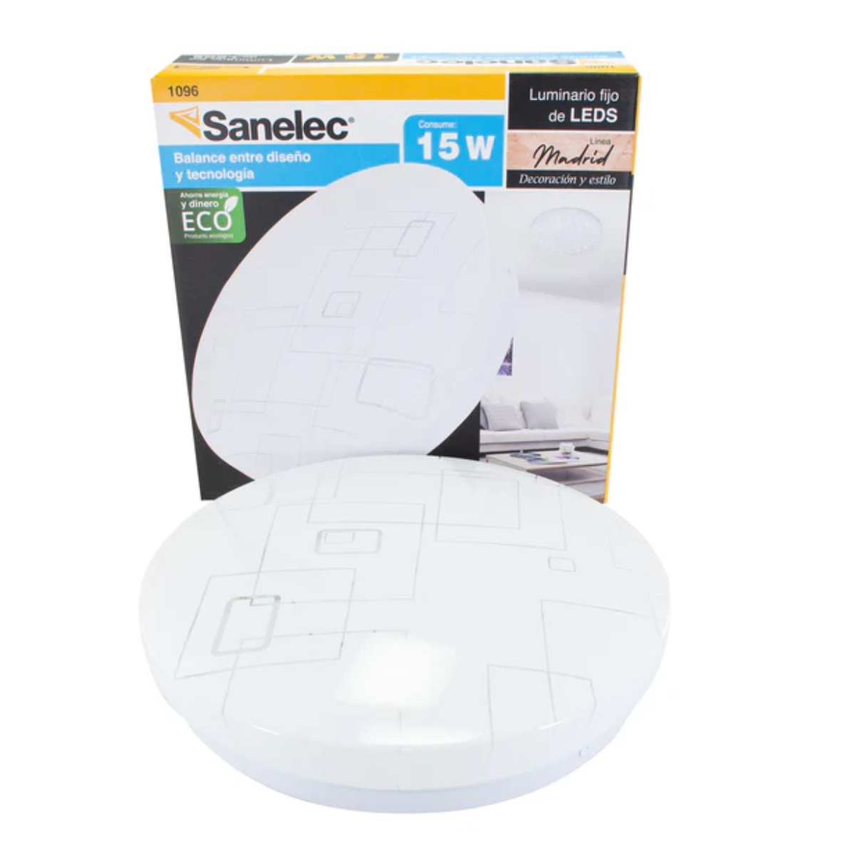 Luminario Led Redondo 15 w Blanco Madrid