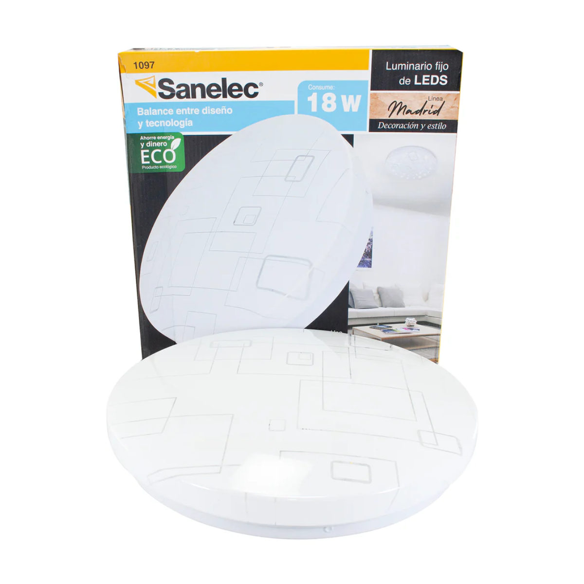 Luminario Led Redondo 18 w Blanco Madrid