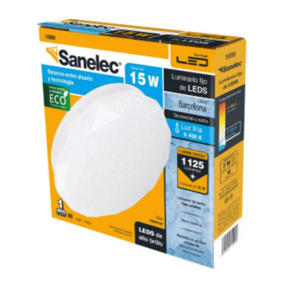 Luminario Plafon Redondo Sanelec Fijo LED 15 W