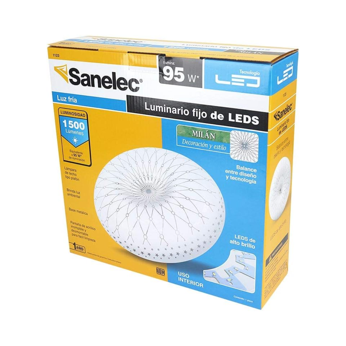 Luminario Led Redondo 15W Milan Sanelec