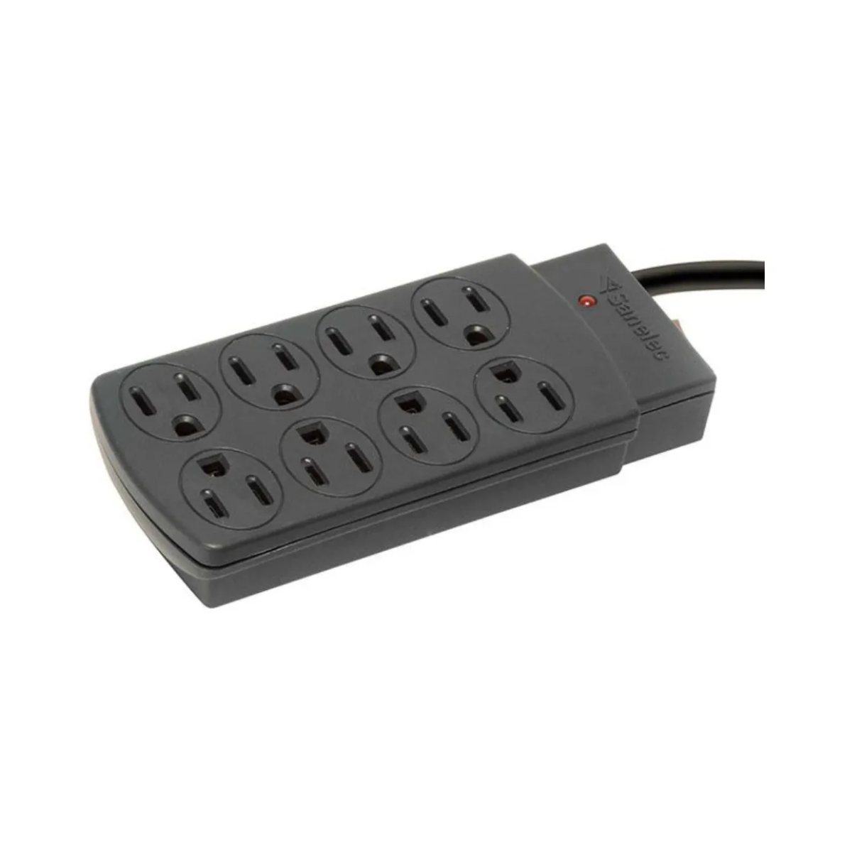 Multicontacto 8 Entradas Sanelec Supresor Picos Reforzado Negro