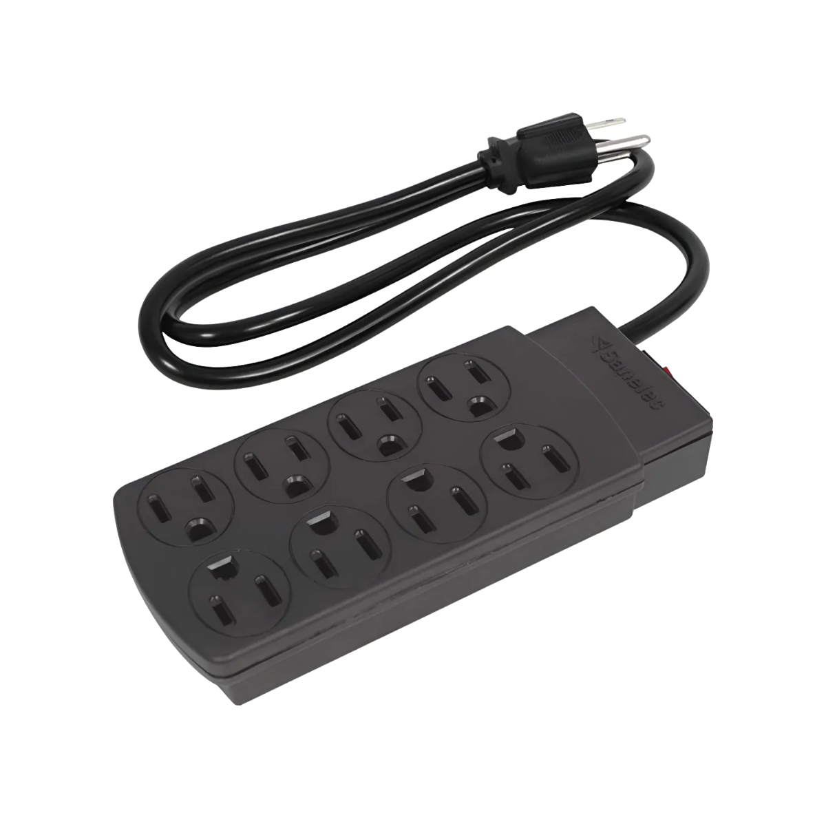 Multicontacto 8 Entradas Sanelec Supresor Picos Reforzado Negro