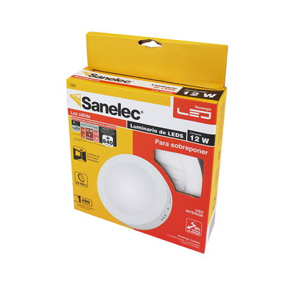 Lampara LED Circular Sanelec 1291 Luz Calida 12w