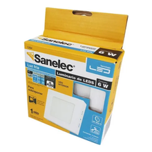 Lampara Cuadrada Sobreponer Sanelec 6w Luz Fria 1294 Blanco