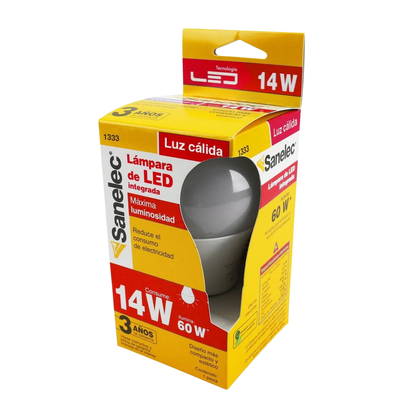 Foco Led 1333 Sanelec 14W Omnidireccional Luz Calida