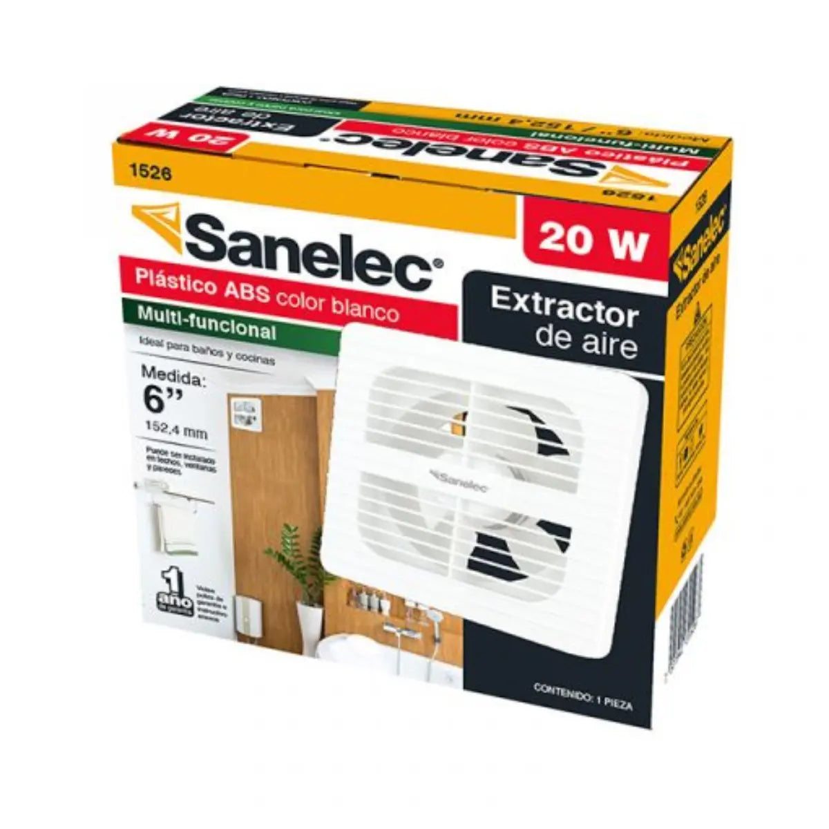 Extractor 6" blanco  Sanelec - Sanelec - detalle