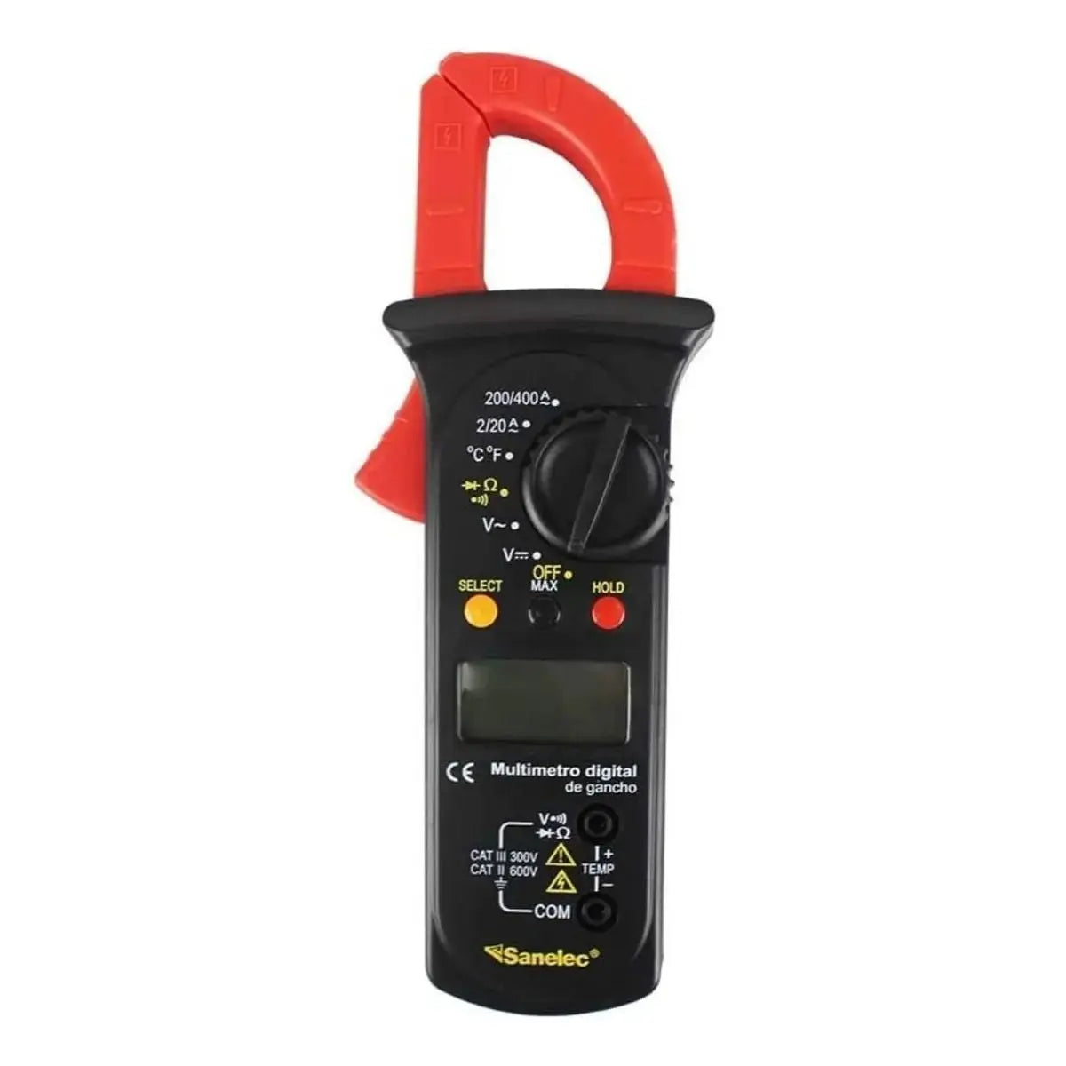 Multimetro Digital Gancho Sanelec ABS Bateria 9 V - Sanelec
