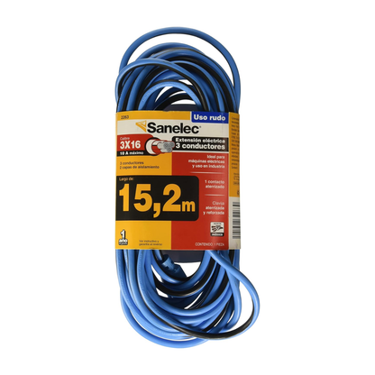Extensión de Uso Rudo Aterrizada 15.2 m Azul 3x16