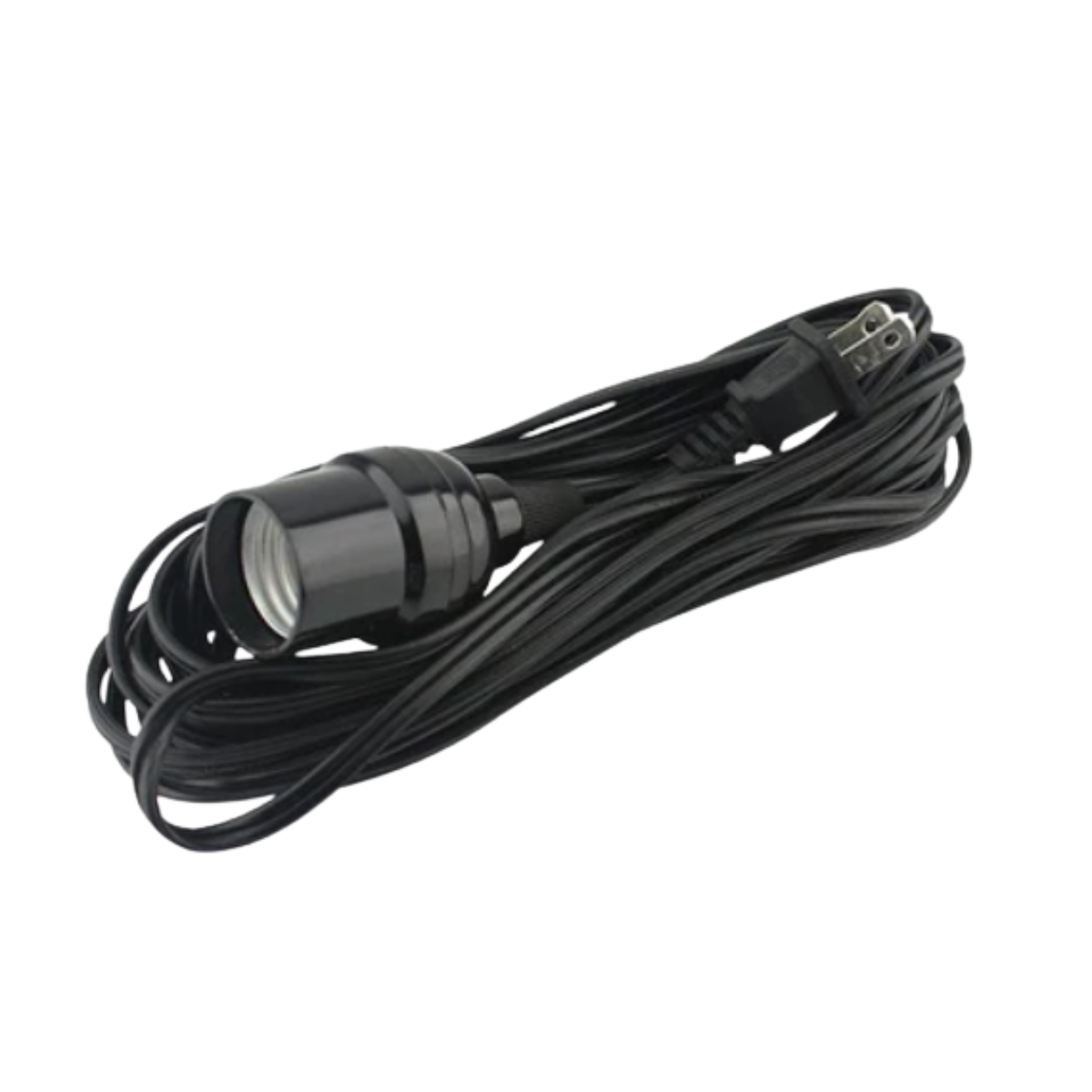 Extension Domestica Con Porta Lampara 5m Negra 2X18