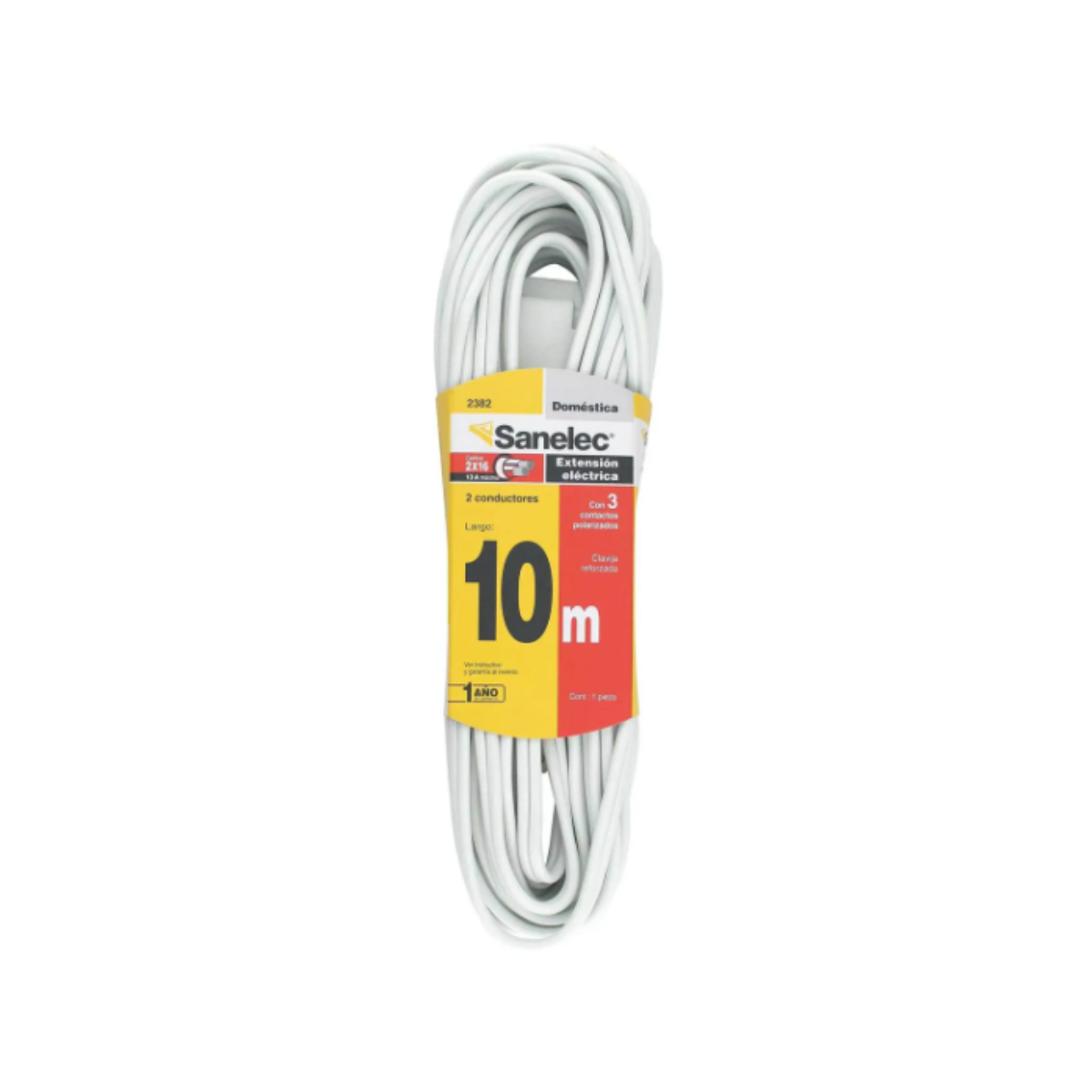 Extension Electrica Domestica 10 M Blanca Sanelec