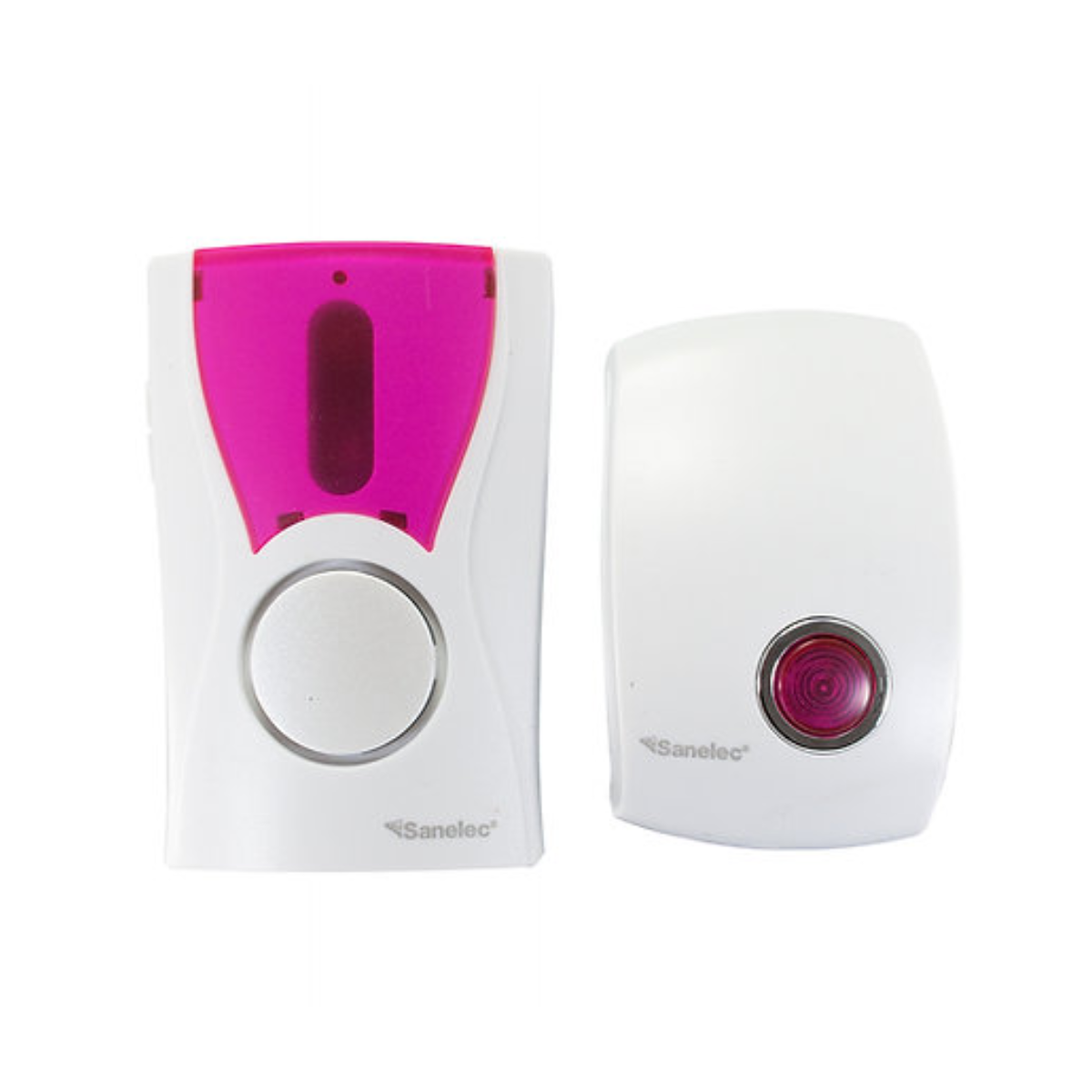 Timbre Inalambrico Rosa con Clavija Transmisor AA Sanelec