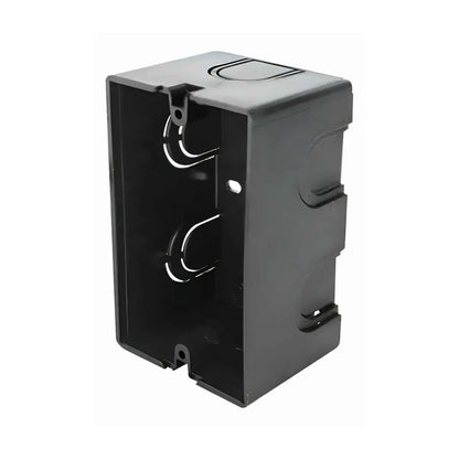 Caja tipo chalupa 2x4 plástico rectangular negro Empaque Sanelec - Sanelec