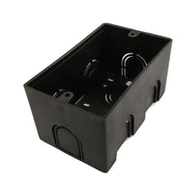 Caja tipo chalupa 2x4 plástico rectangular negro Empaque Sanelec - Sanelec - vista lateral