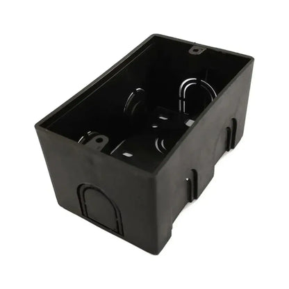 Caja tipo chalupa 2x4 plástico rectangular negro Empaque Sanelec - Sanelec - vista lateral