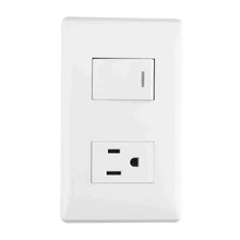 Placa Italia Apagador Contacto Aterrizado Sanelec Blanco ABS - Sanelec