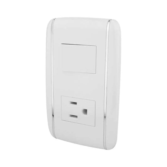 Apagador y contacto con placa vicenza Sanelec Sanelec