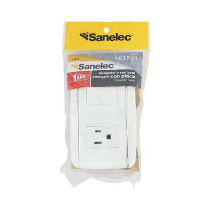 Apagador y contacto con placa vicenza Sanelec INNER 12 - Sanelec