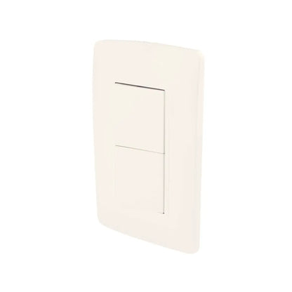 Placa Doble Apagador Toscana 4457 Sanelec Blanco 12 Piezas - Sanelec - detalle