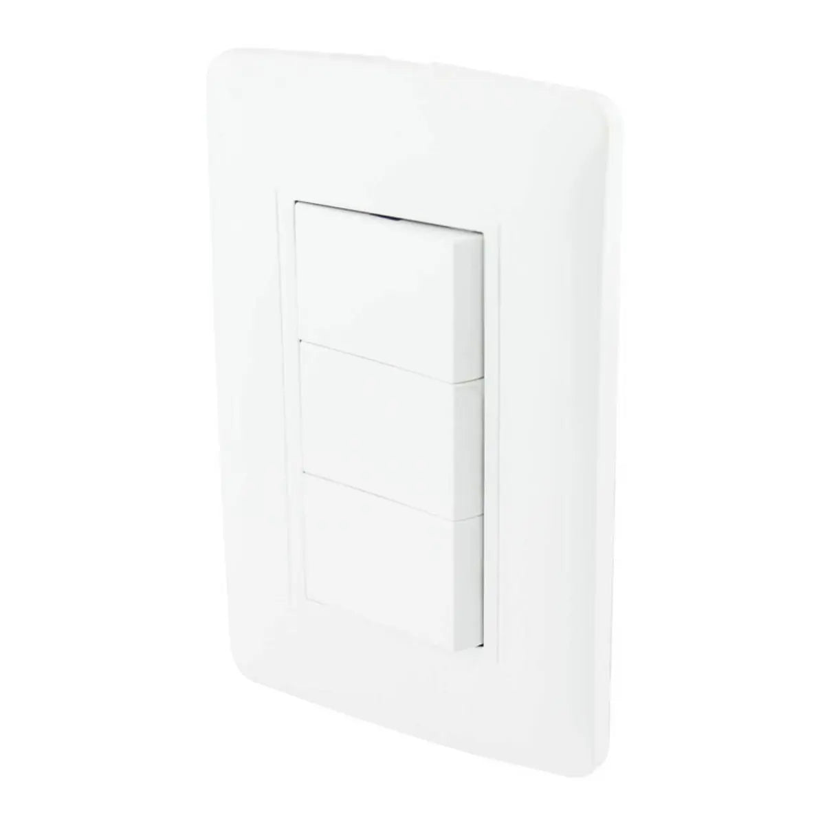Placa Toscana apagador triple Sanelec - Sanelec - vista lateral