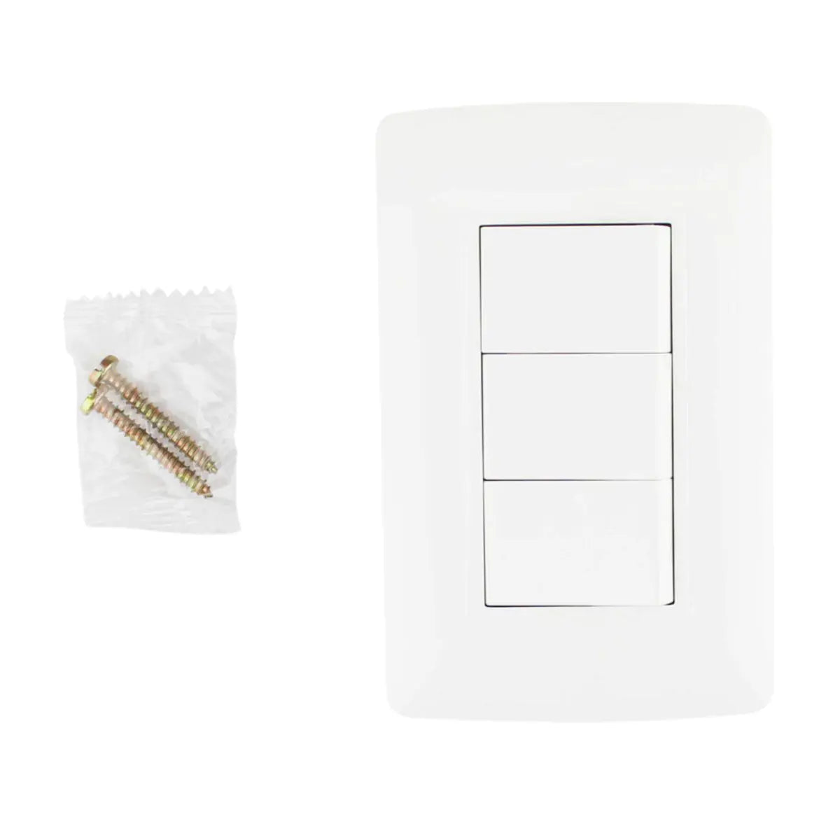 Placa Toscana apagador triple Sanelec - Sanelec - detalle