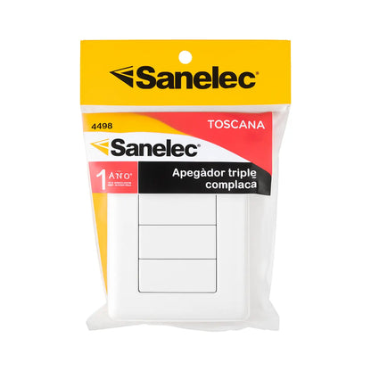 Placa Toscana apagador triple Sanelec - Sanelec