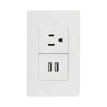Contacto Aterrizado Sanelec Doble Puerto Usb 4466 Pared Blanco 12 Piezas - Sanelec - vista trasera