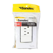 Placa Apagador y Doble Contacto 4478 Sanelec Venecia 3 Piezas - Sanelec