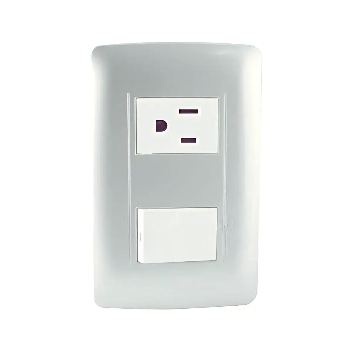 Placa Apagador Contacto 4497 Sanelec Linea Silver 12 Piezas - Sanelec - vista lateral