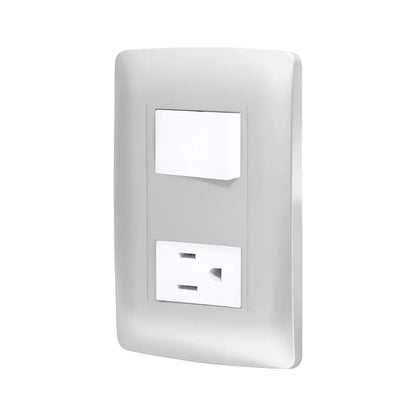 Placa Apagador Contacto 4497 Sanelec Linea Silver 12 Piezas - Sanelec - detalle