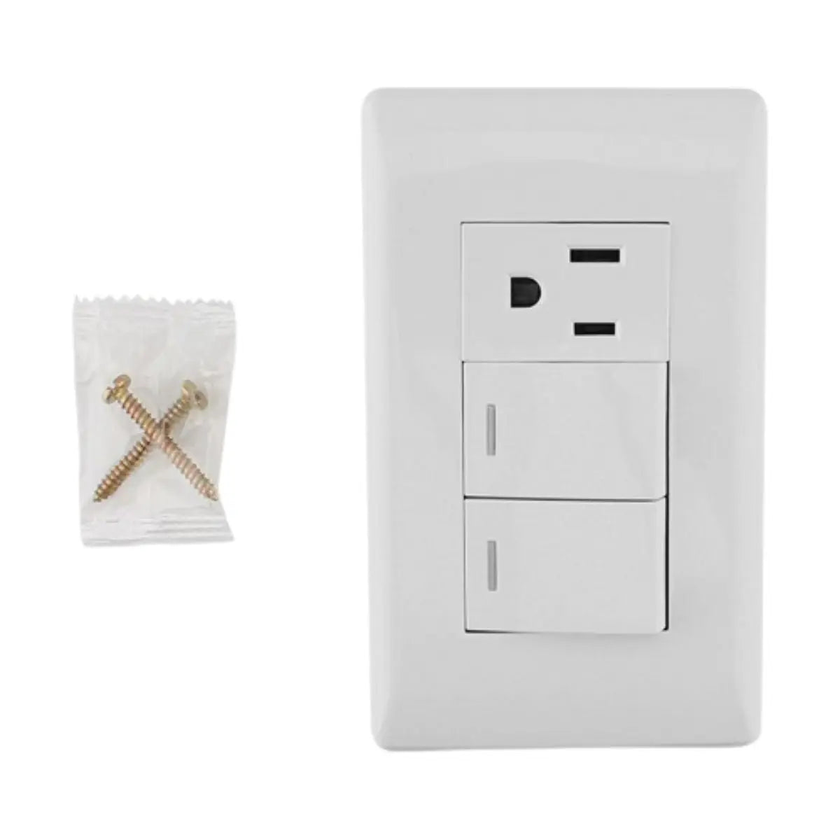 Placa Italia Contacto Apagador Doble Sanelec ABS Uso Domestico - Sanelec - vista lateral