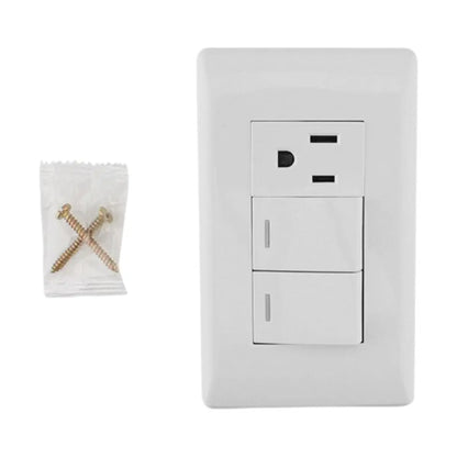 Placa Italia Contacto Apagador Doble Sanelec ABS Uso Domestico - Sanelec - vista lateral