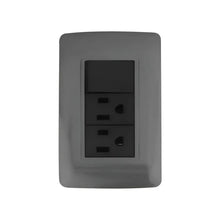 Placa Graphite Apagador Contacto Doble - Sanelec - vista lateral