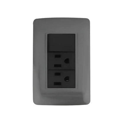 Placa Graphite Apagador Contacto Doble - Sanelec - vista lateral