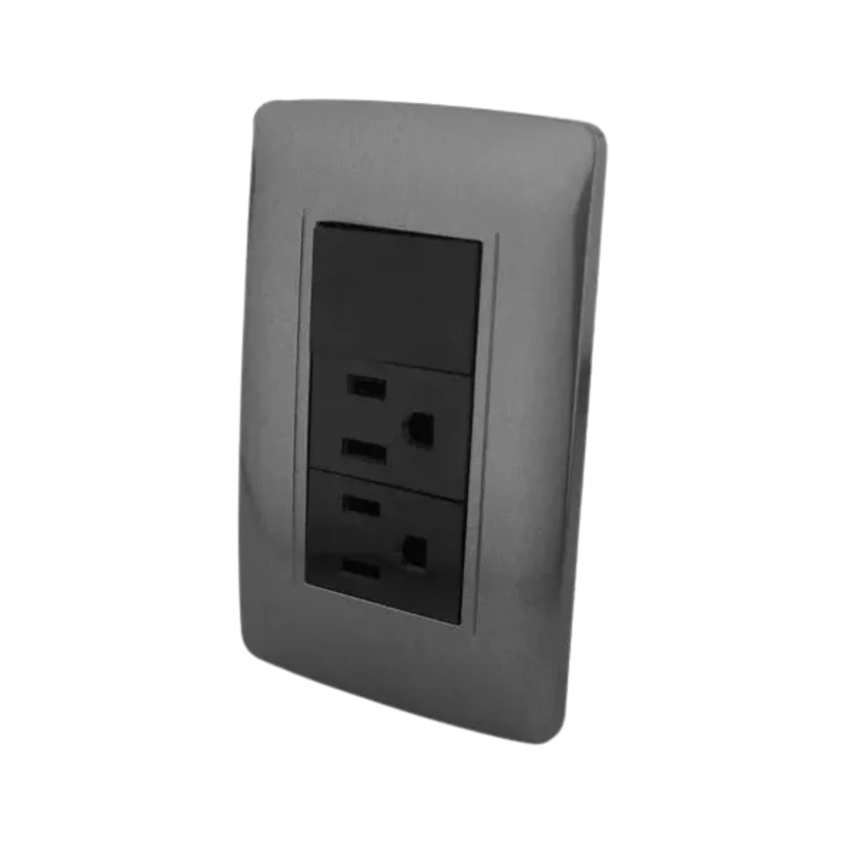 Placa Graphite Apagador Contacto Doble Sanelec